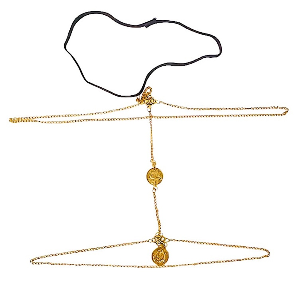 ⚜️𝟯𝟬%𝗢𝗙𝗙 𝗯𝘂𝗻𝗱𝗹𝗲𝘀 𝟯+⚜️ NEW Gold Coin Flower Body Chain - Picture 2 of 8